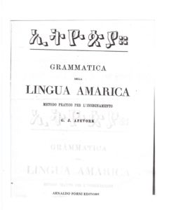 Grammatica della Lingua Amarica